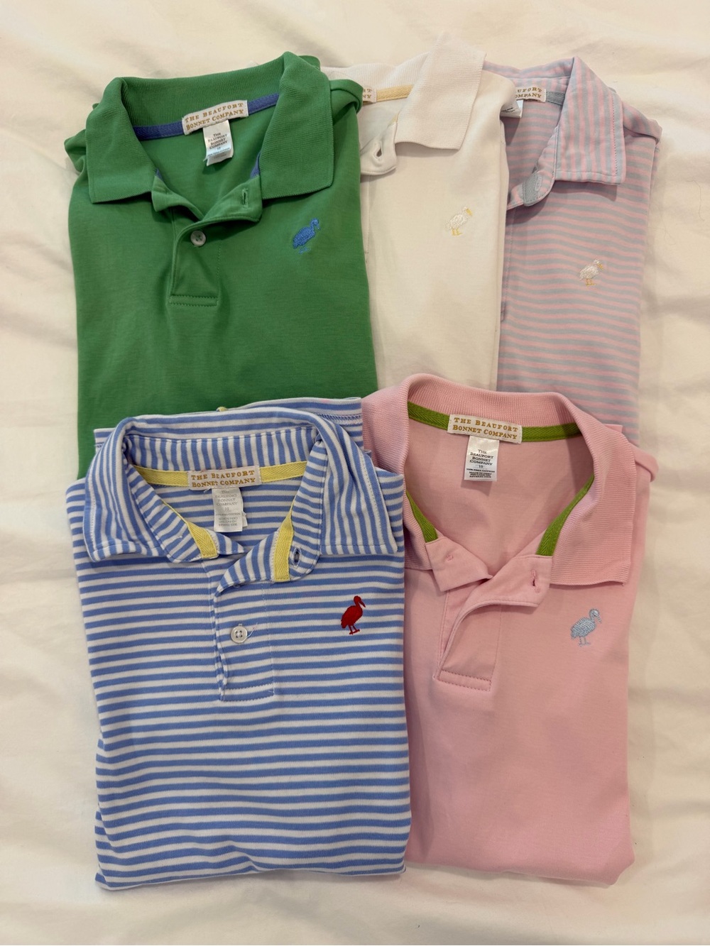 Kids Polo Shirt - Pink, Green, Blue & White - The Beaufort Bonnet Company
